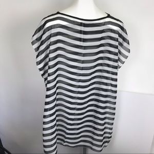 Marbella & Ashford Black & White Striped Cover Up